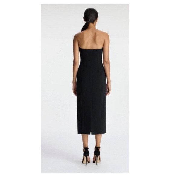 ALC Elizabeth Strapless Midi Dress in Black. - Picture 3 of 10